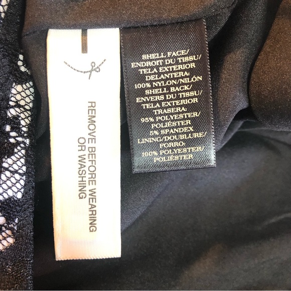 Ann Taylor Lace & Stripes Black & White Trumpet Skirt 6 - Picture 9 of 9